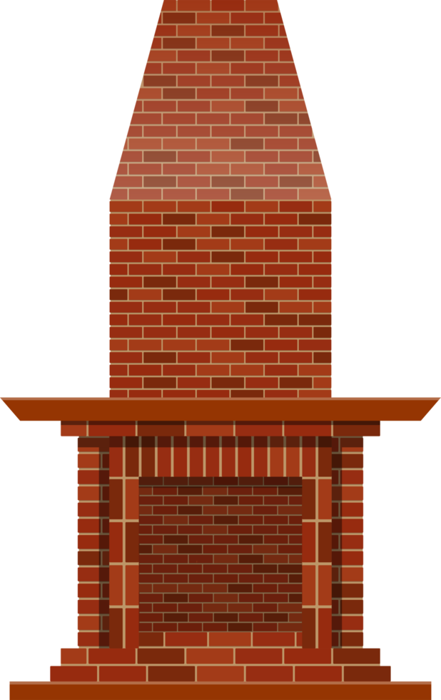 Vintage brick fireplace clipart design illustration png