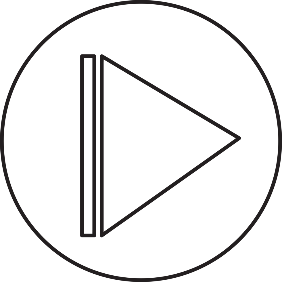 design de símbolo de sinal de ícone de player de mídia png