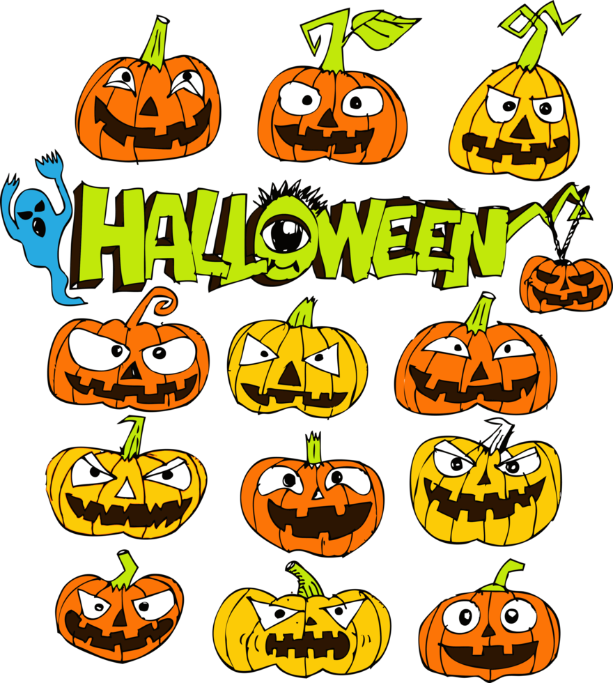 design de sinal de abóbora de ícone de halloween png