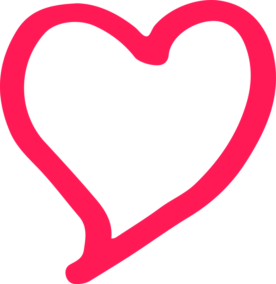 Hand drawn heart icon sign design png