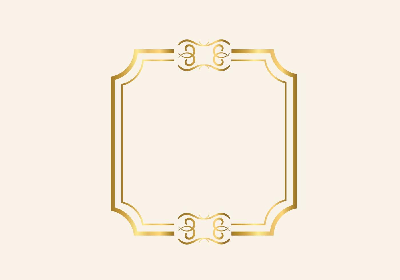 Golden double frame Vintage style design vector