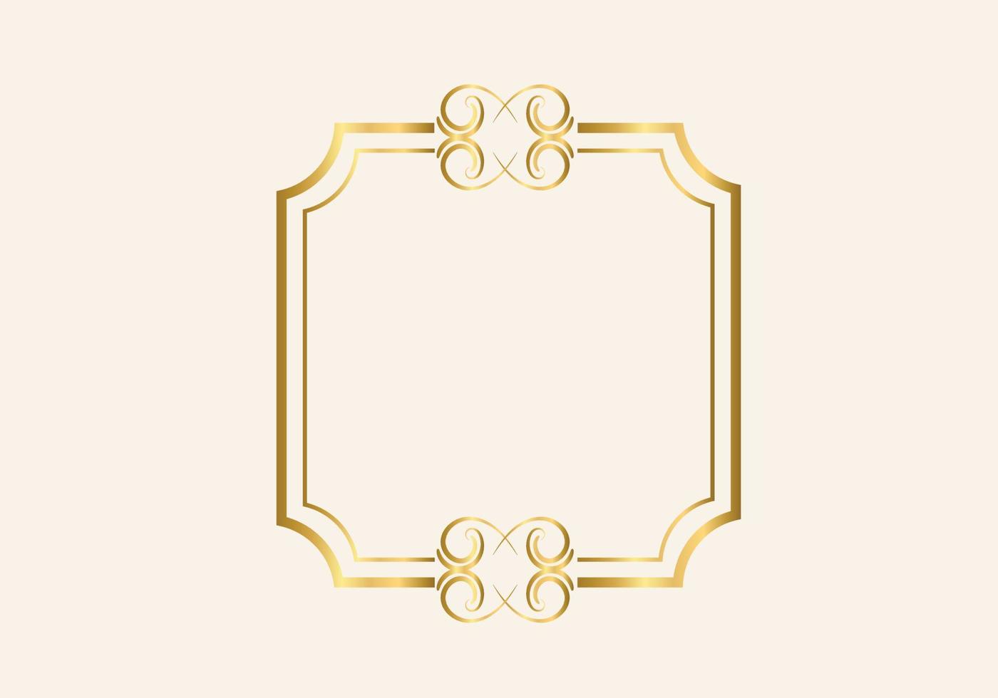 Golden double frame Vintage style design vector