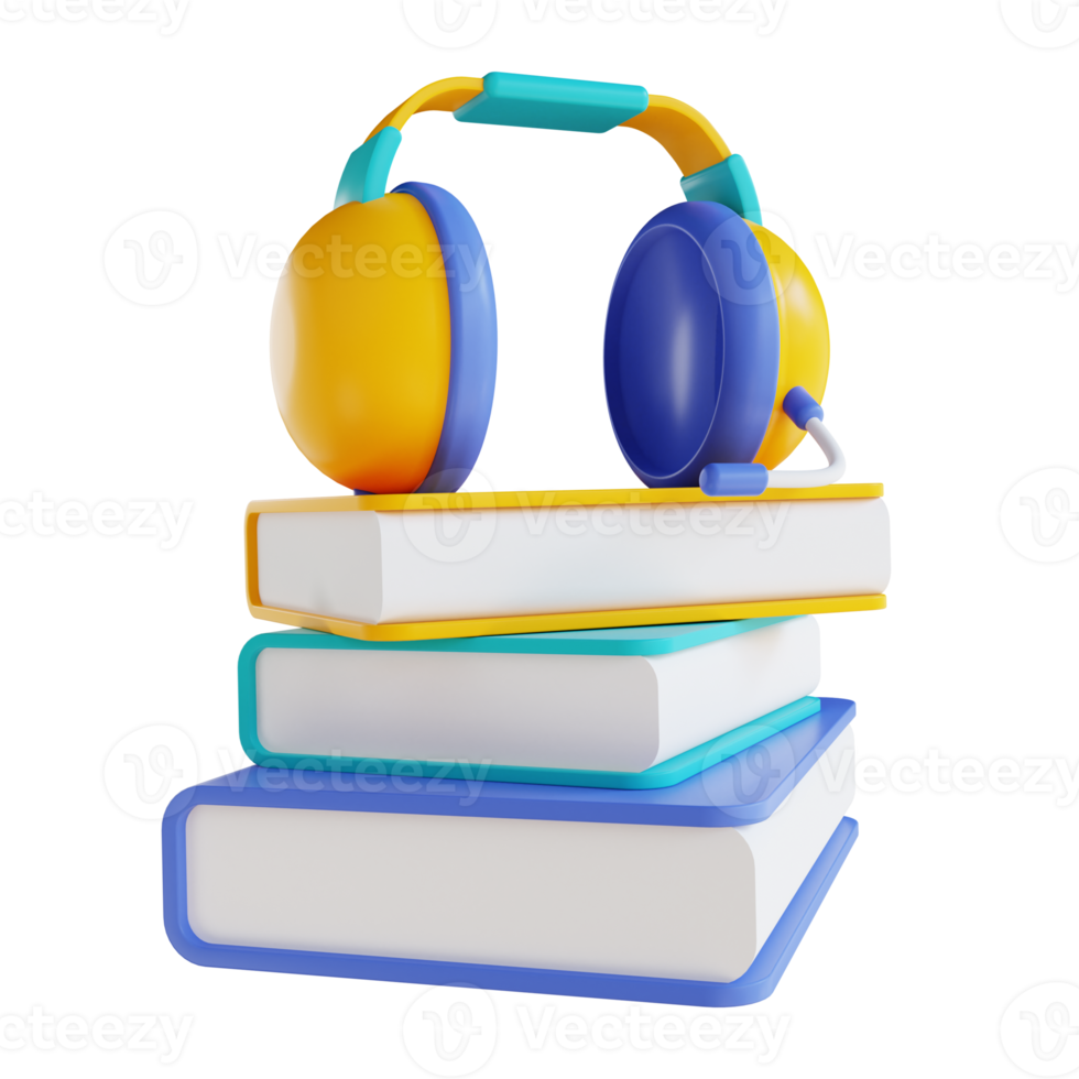 3D illustration audio book png