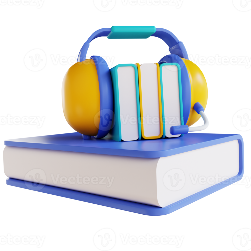3D illustration audio book png