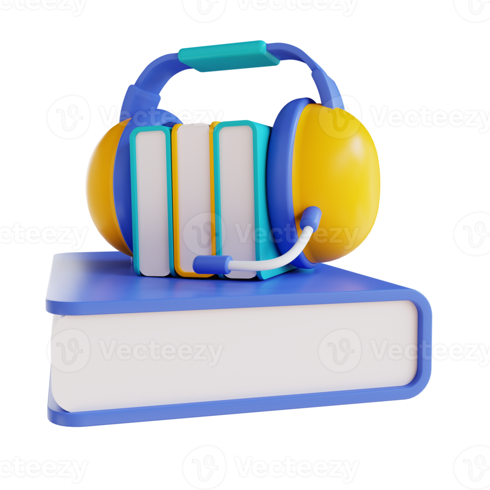 livre audio illustration 3d png