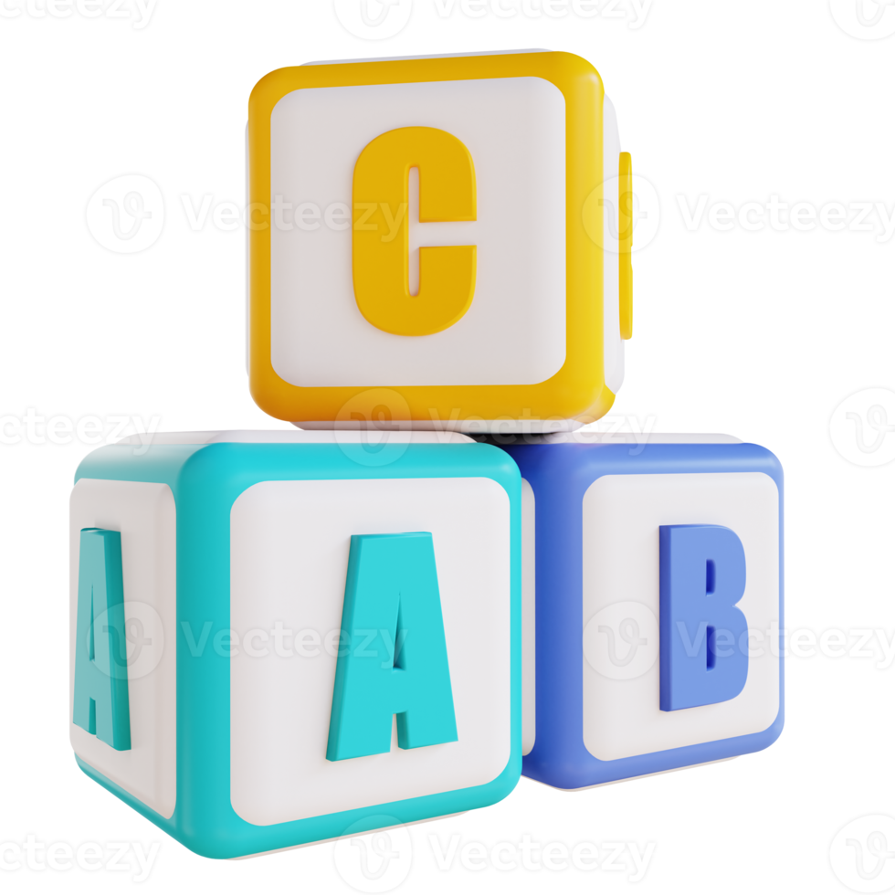 3d ilustración cubo abc png