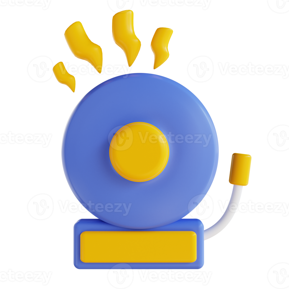 3D illustration school bell png