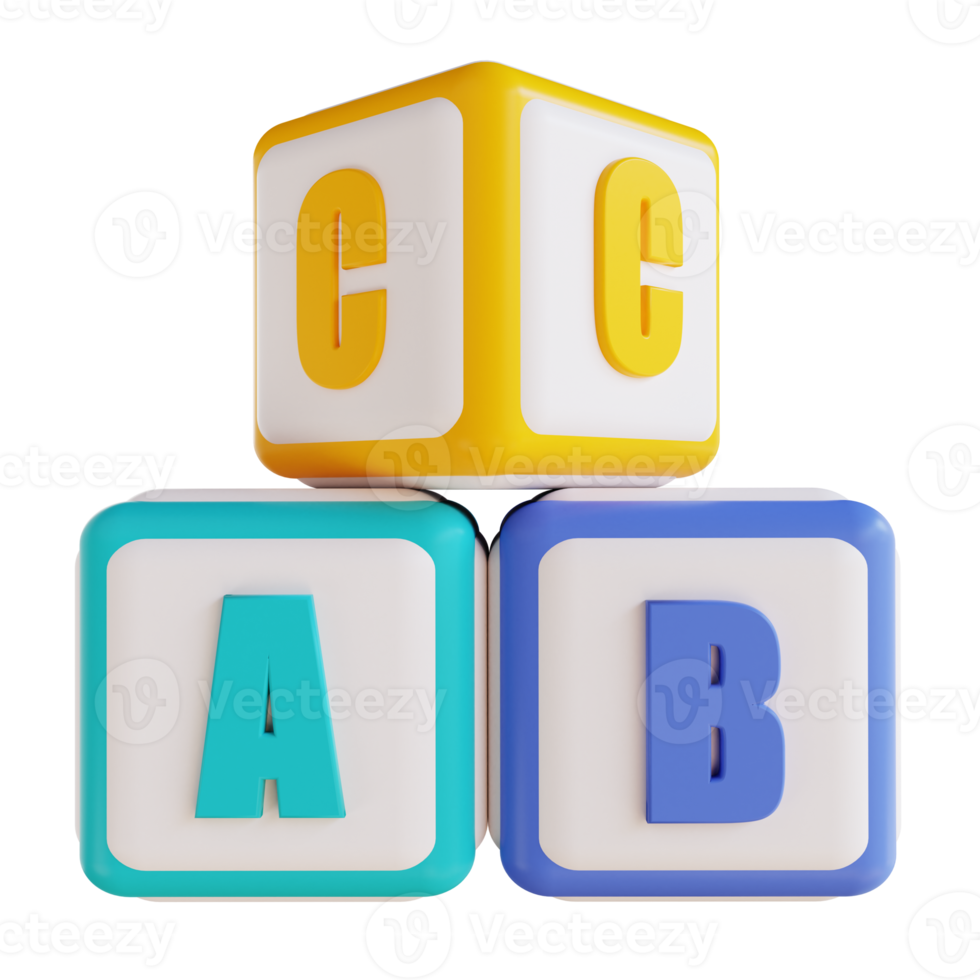 3d ilustración cubo abc png