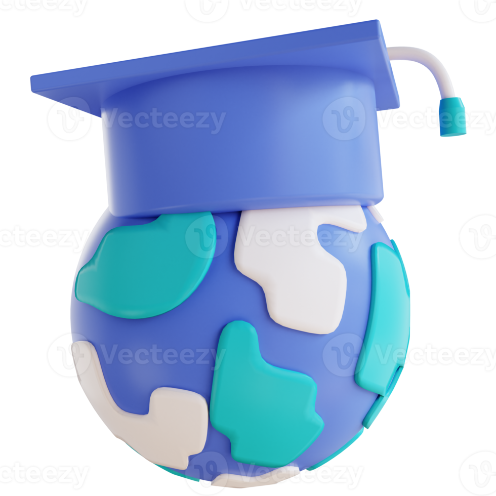 3D illustration graduation world png
