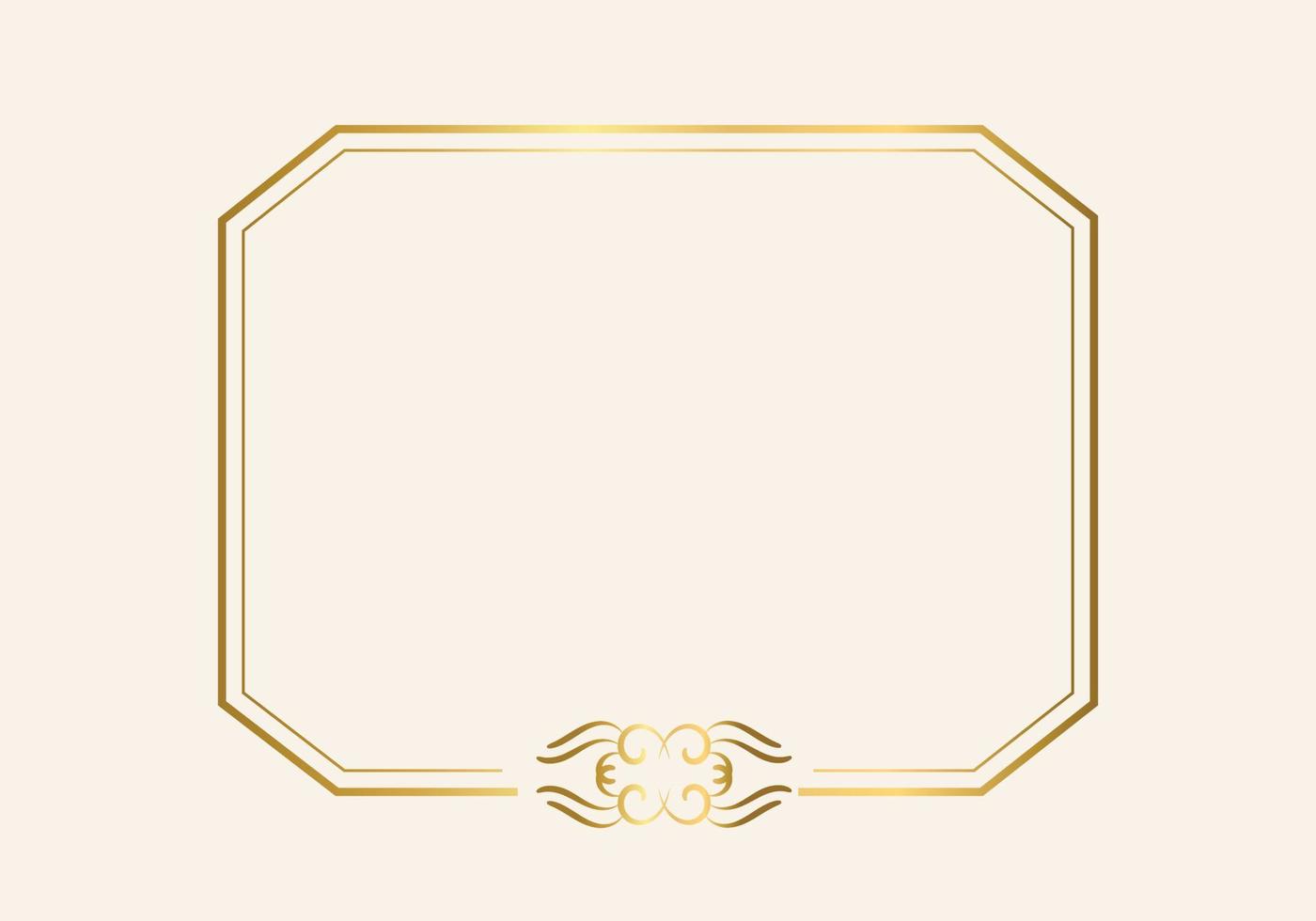 Golden double frame Vintage style design vector