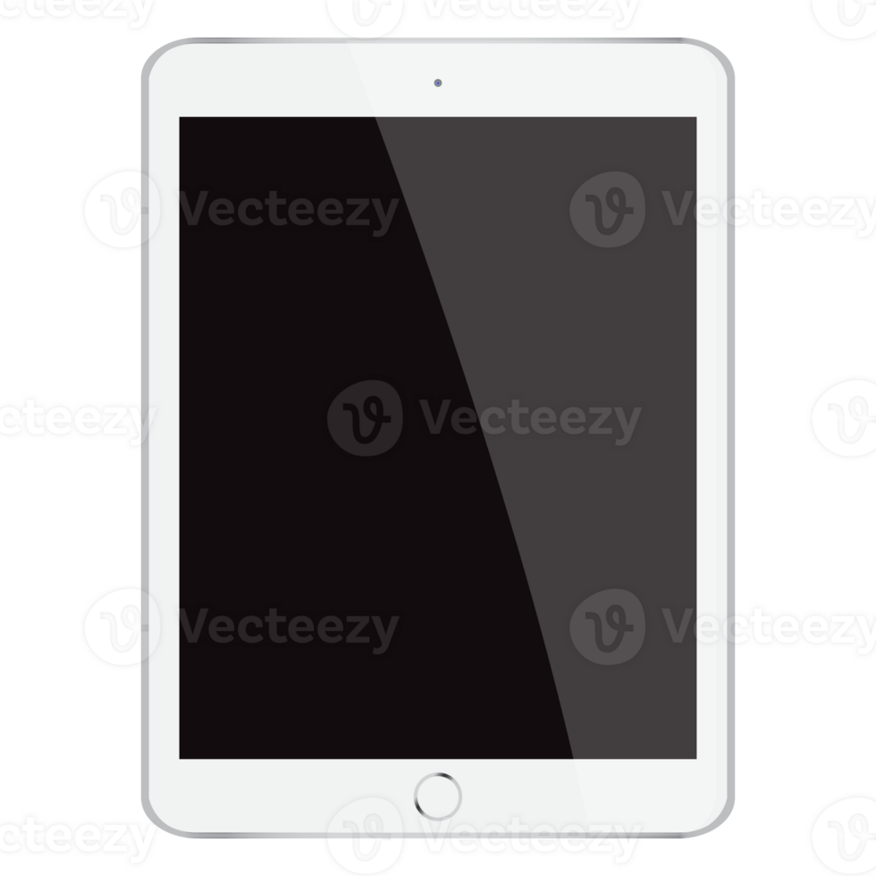 Mock-up weiße Tablette isoliert auf weißem Vektordesign png