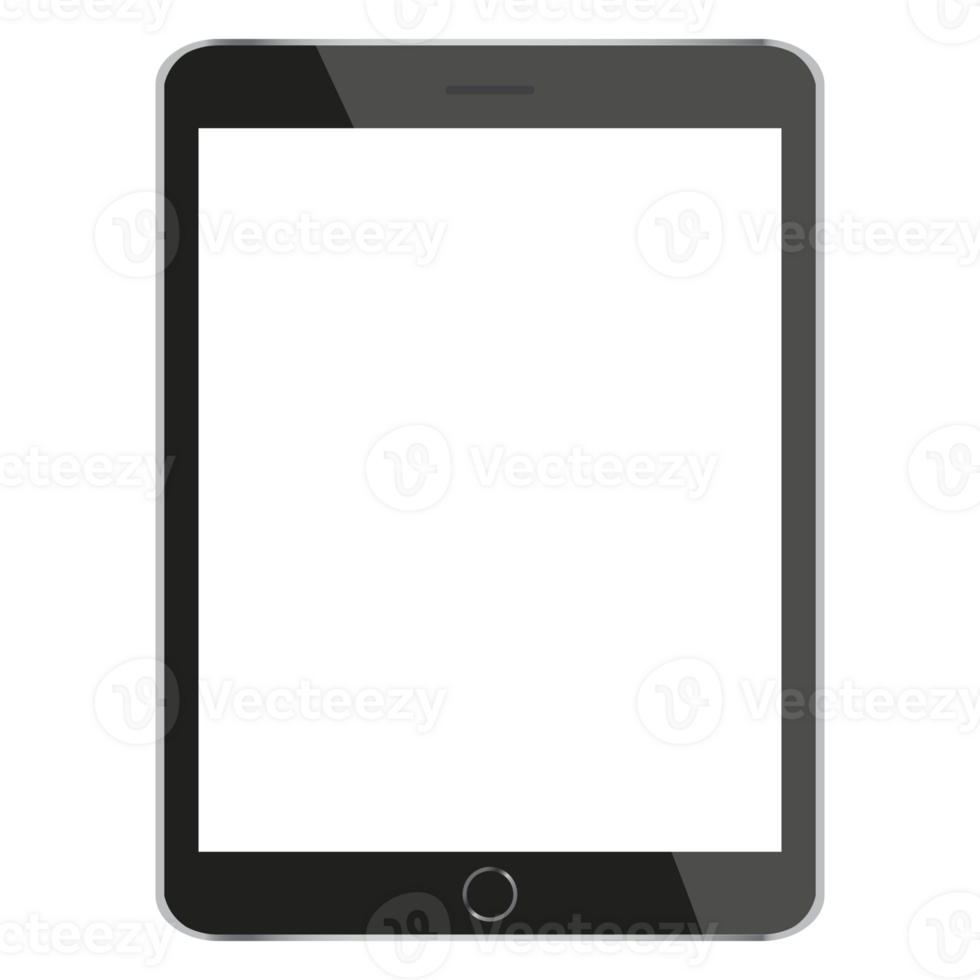 mock up tablet nero isolato su bianco disegno vettoriale png