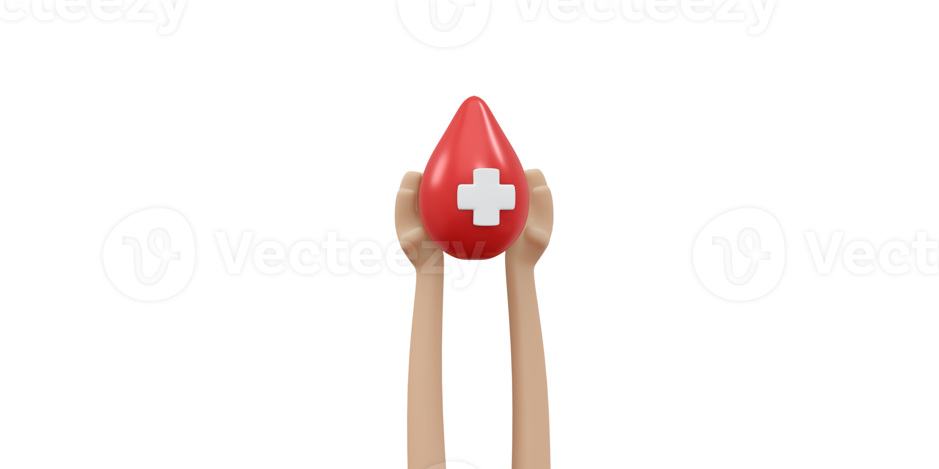 3D rendering of hand holding blod drop concept of blood organ donation png