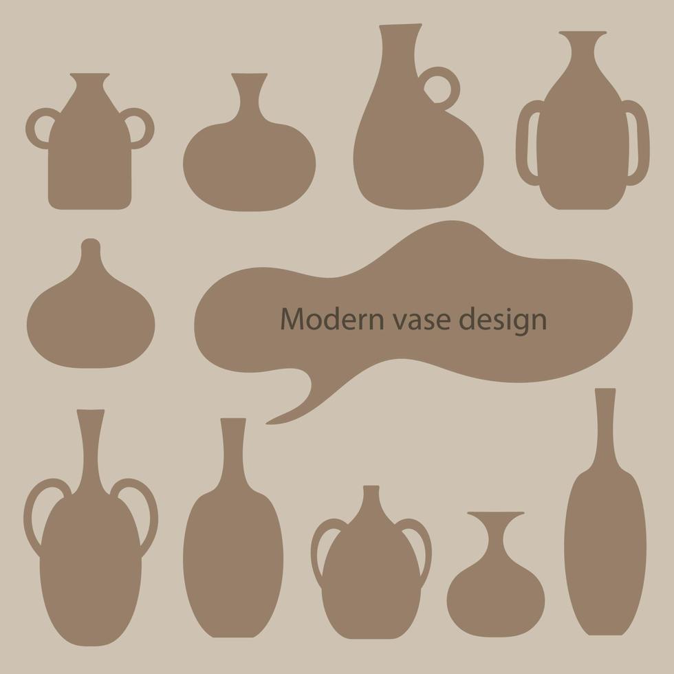 Aesthetic silhouette Modern vase design vector
