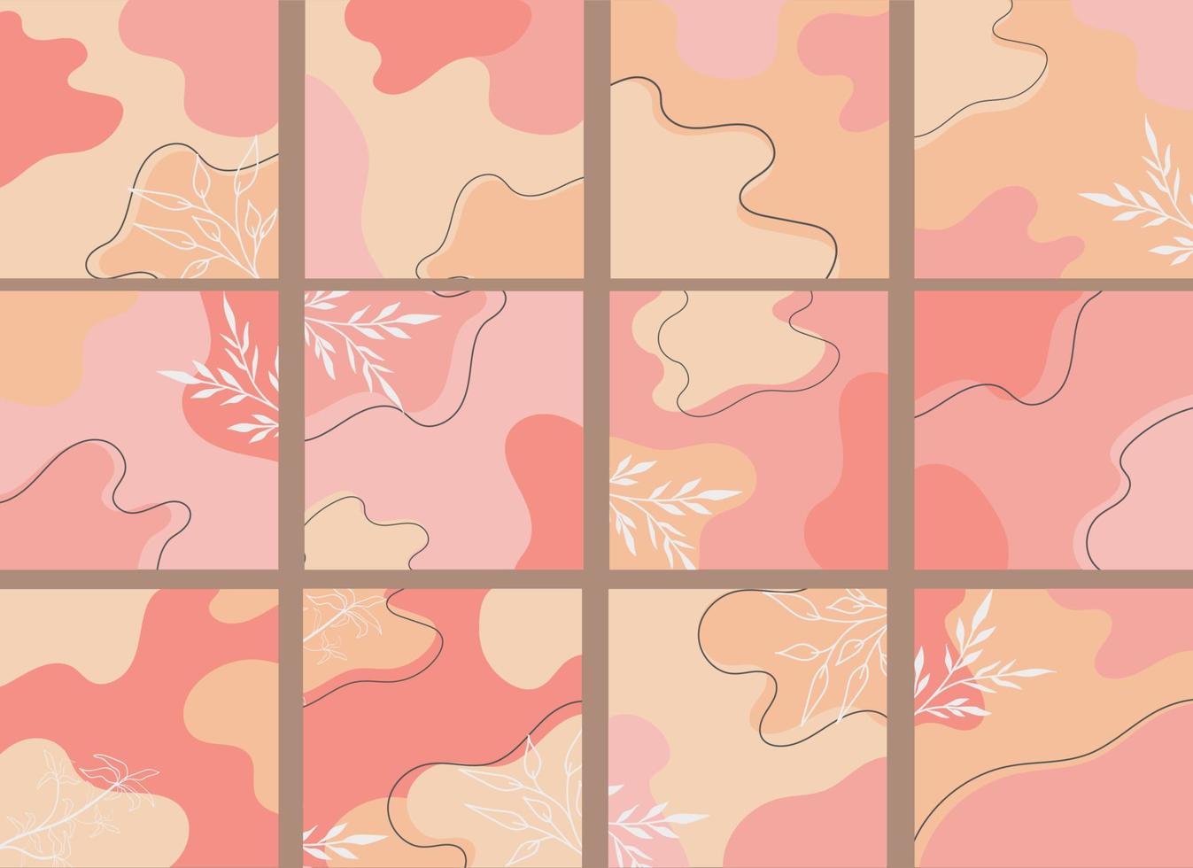 Abstract organic shapes background in orange tone color vector