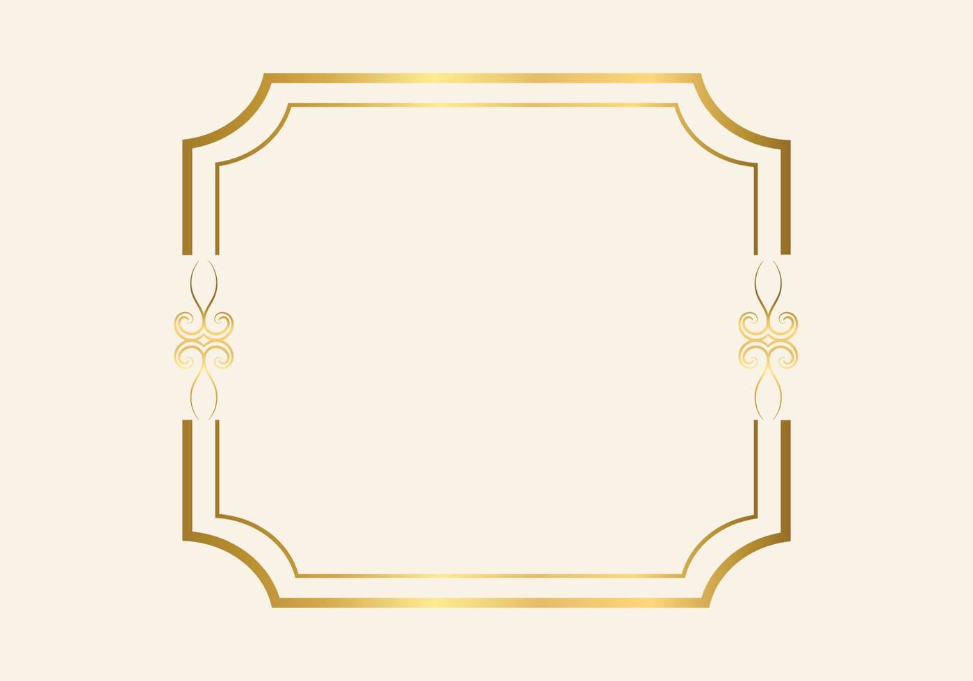 Golden double frame Vintage style design vector