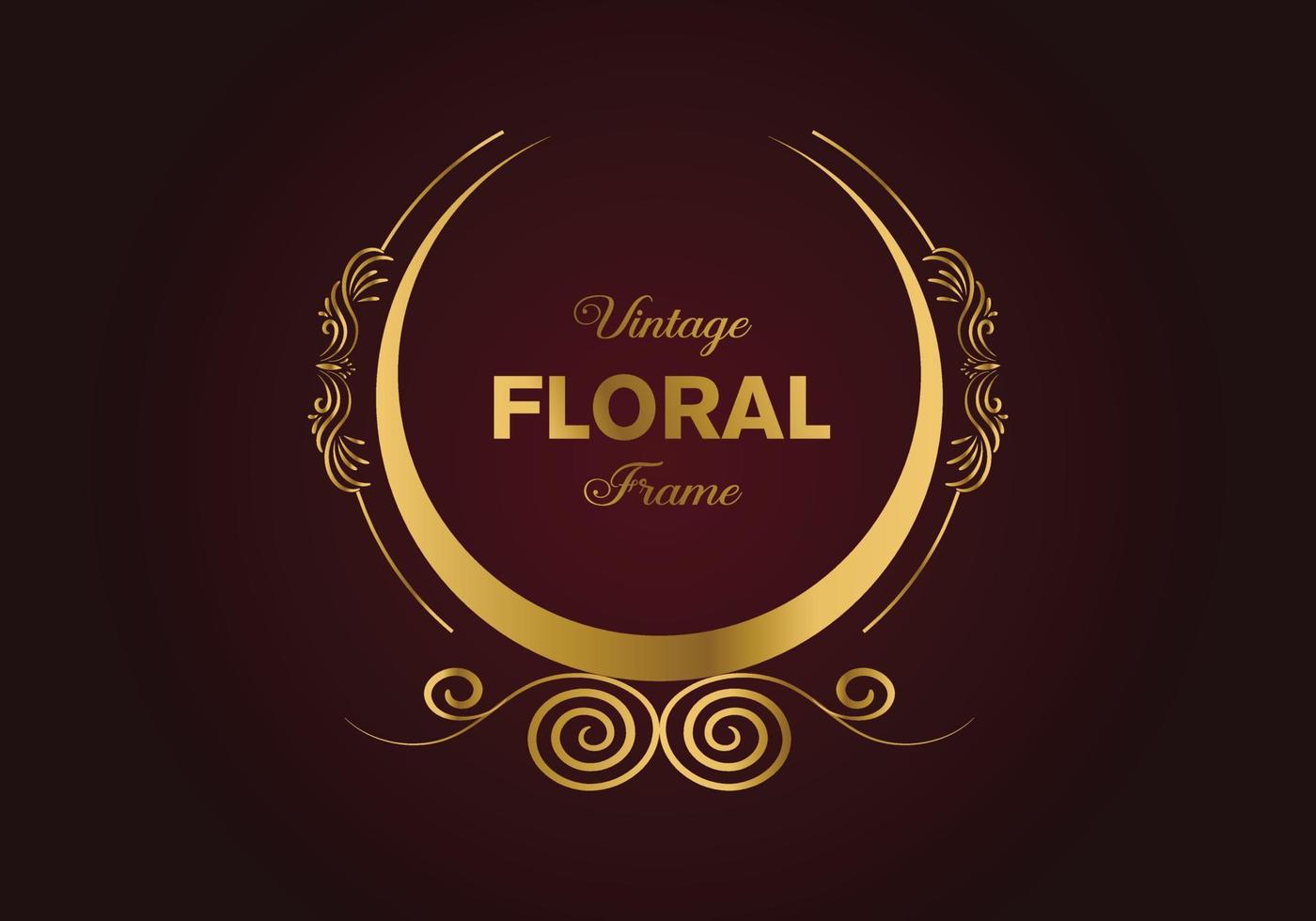 hermoso diseño de marco elegante floral dorado circular. ilustración libre. vector