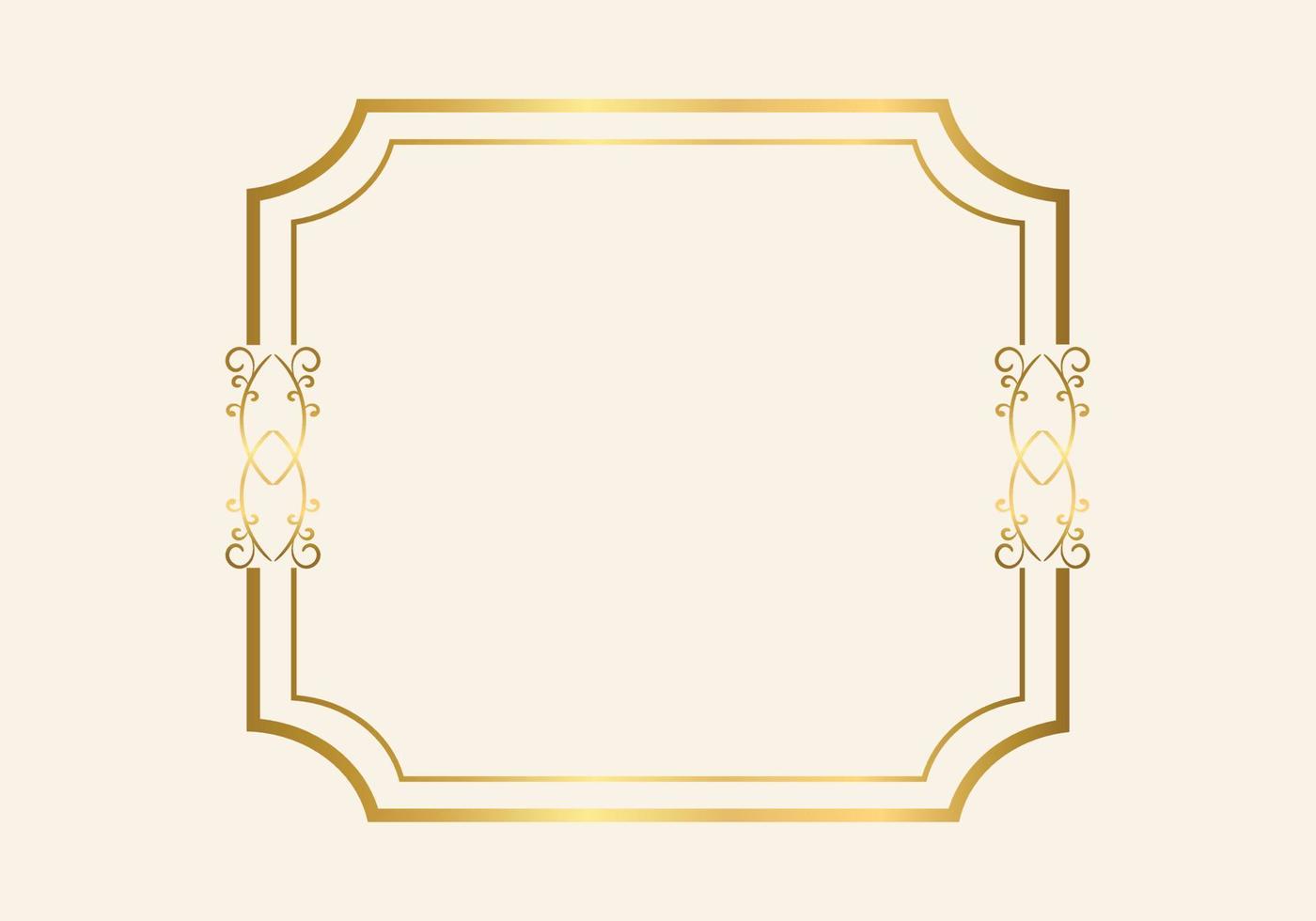 Golden double frame Vintage style design vector