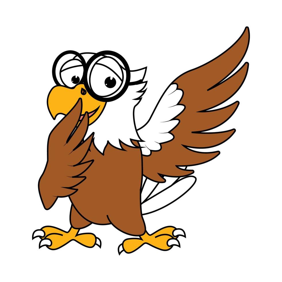 cute eagle animal cartoon vector