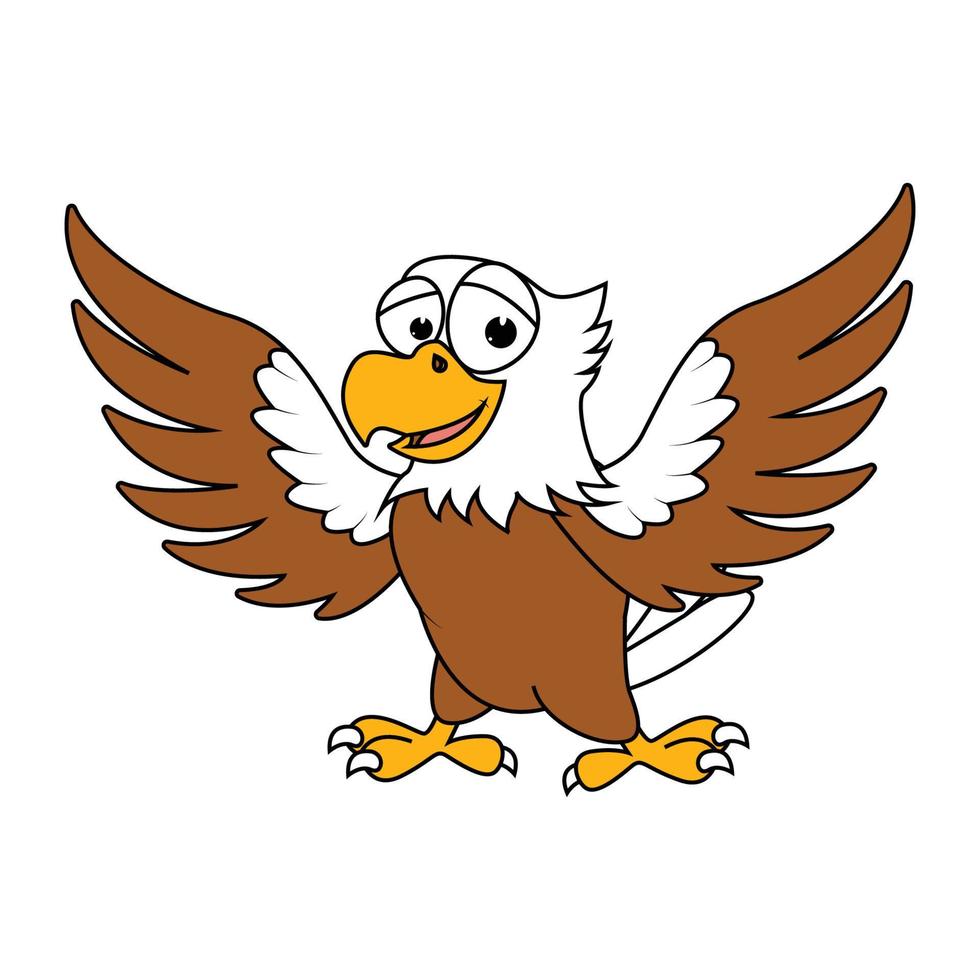 cute eagle animal cartoon vector