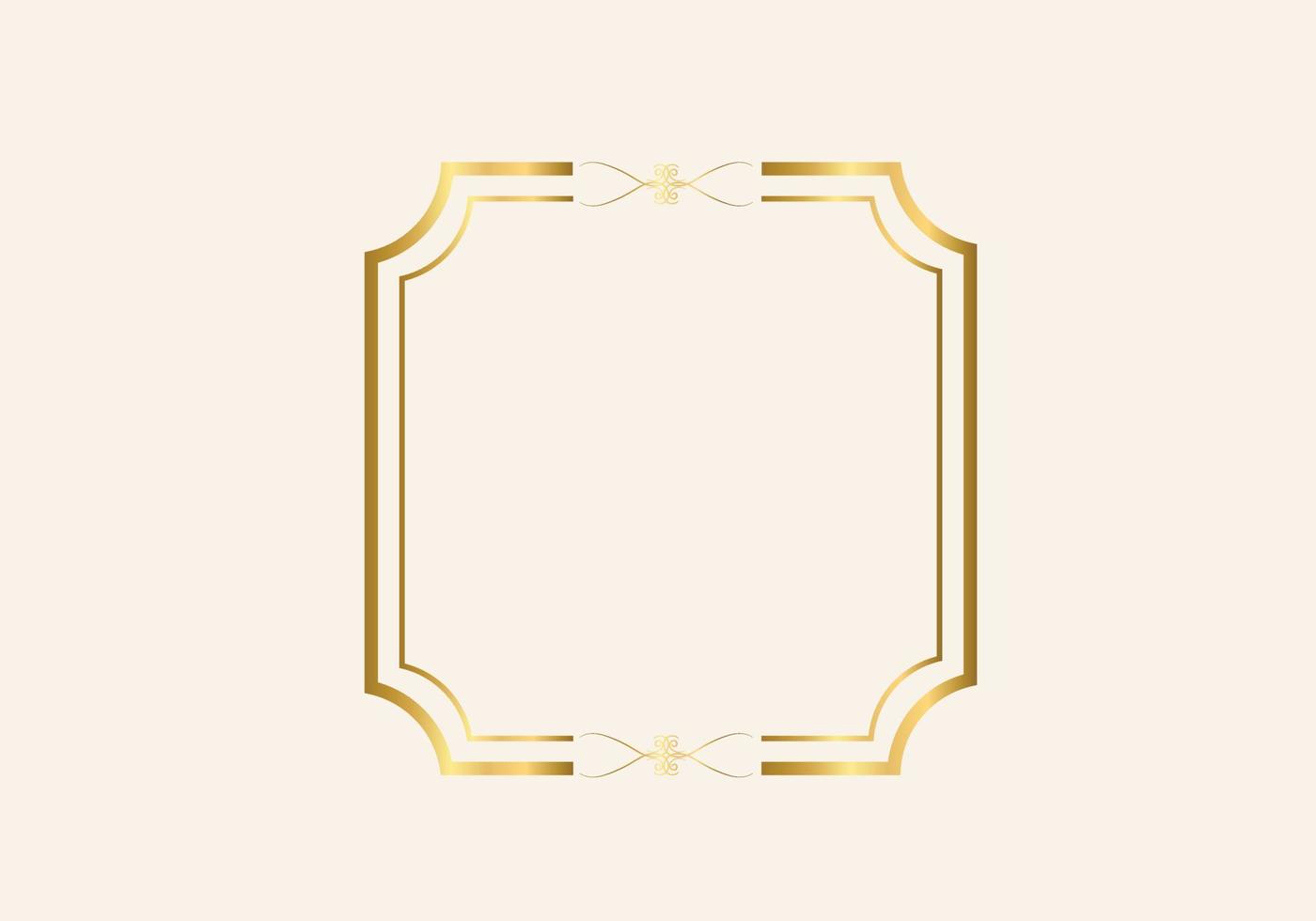 Golden double frame Vintage style design vector