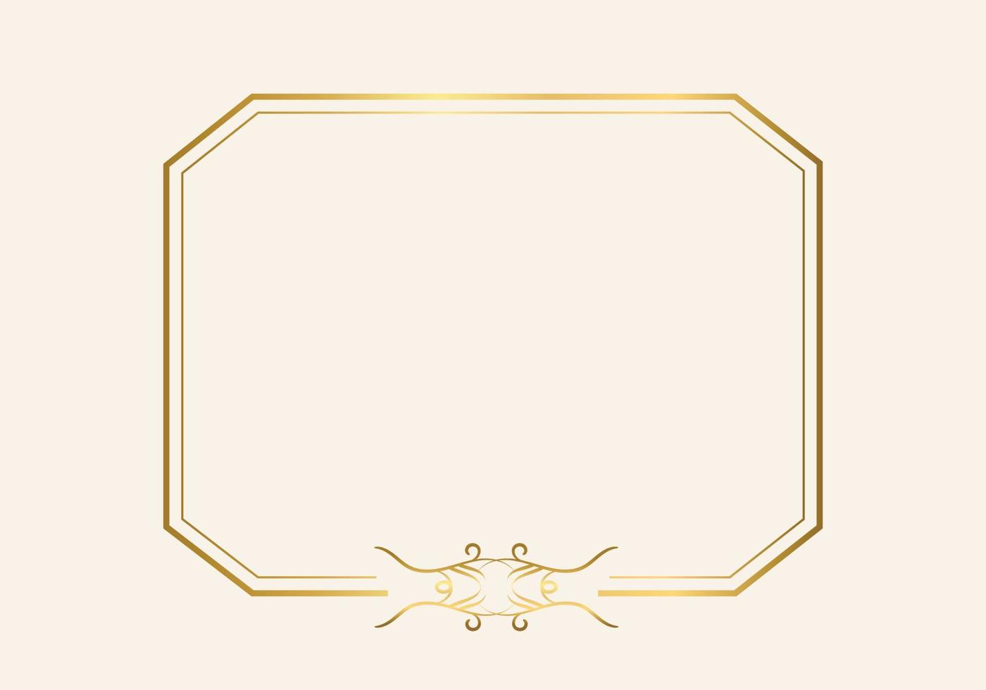 Golden double frame Vintage style design vector