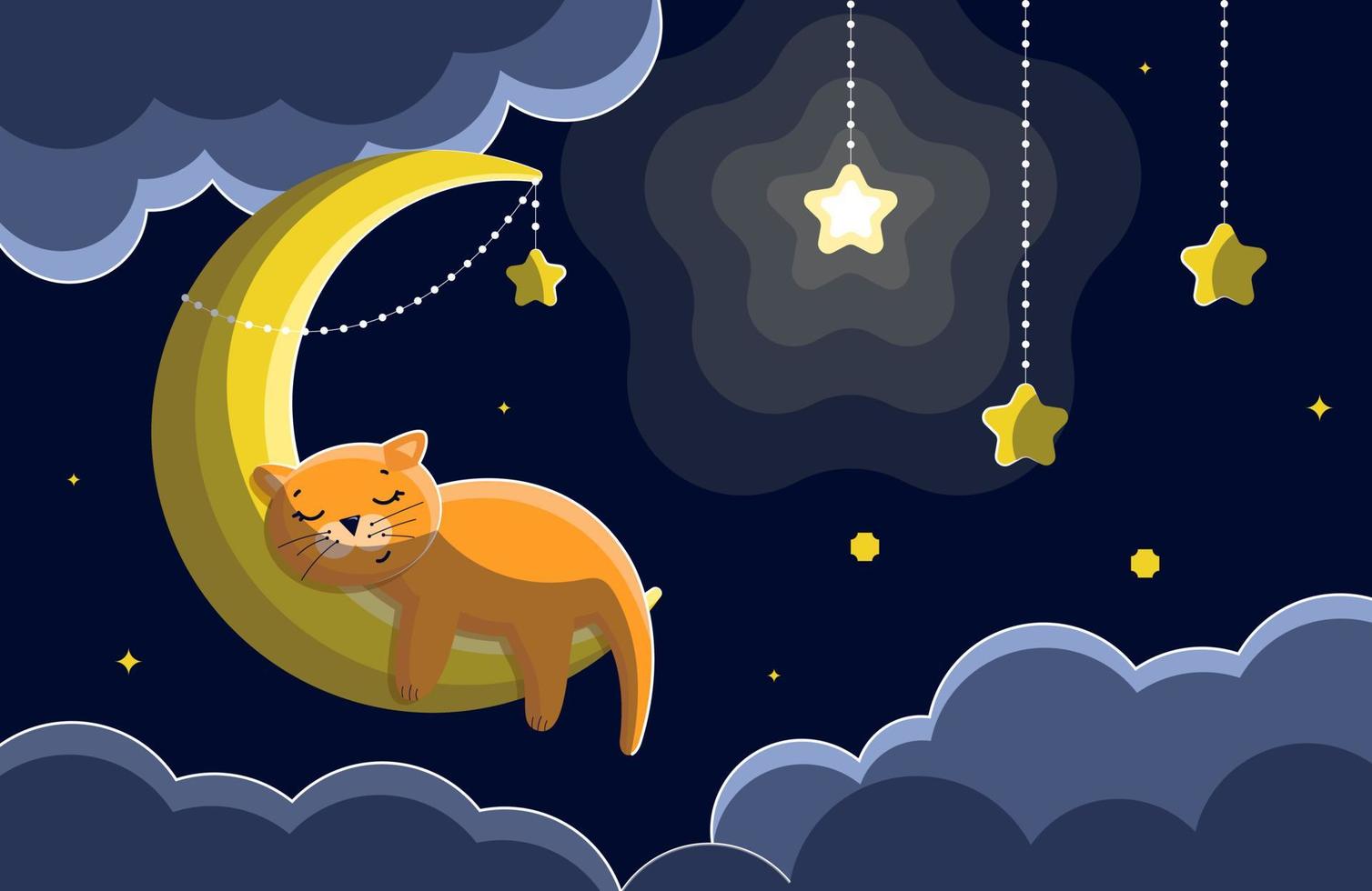 dulces sueños gato vector