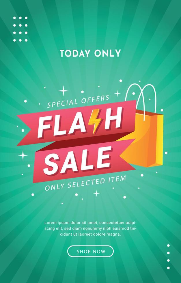 Flash Sale Poster Banner Template Concept vector
