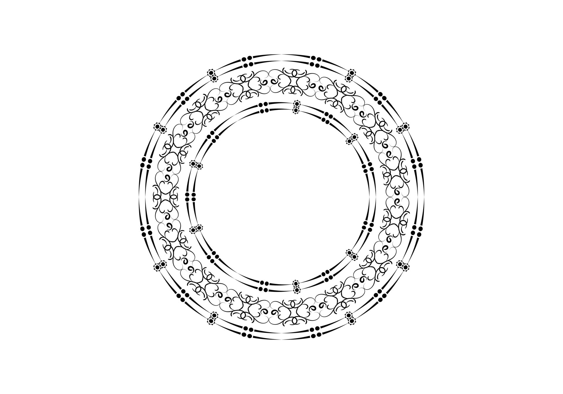 Decoration and ornaments elements set on white background. Floral