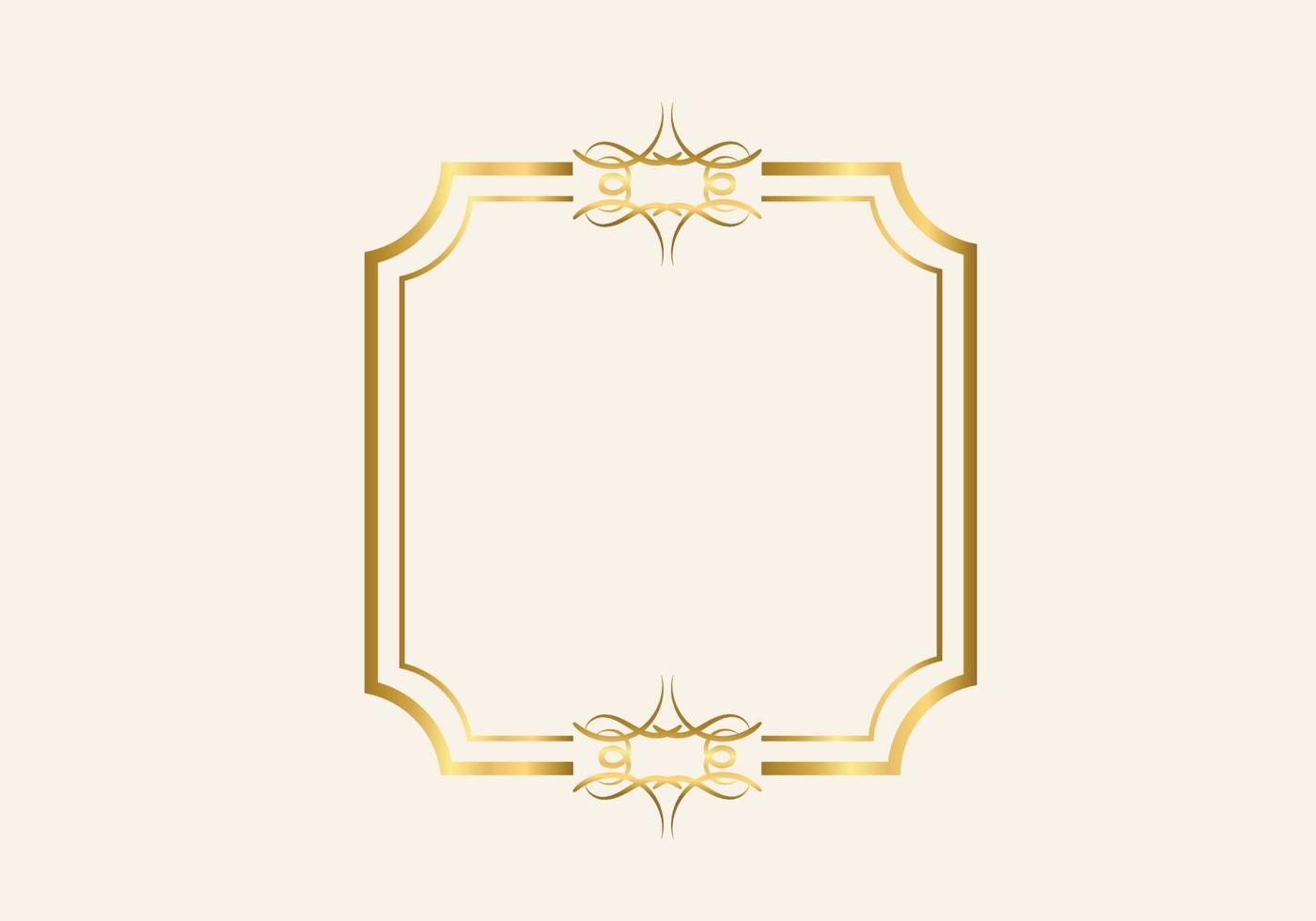 Golden double frame Vintage style design vector