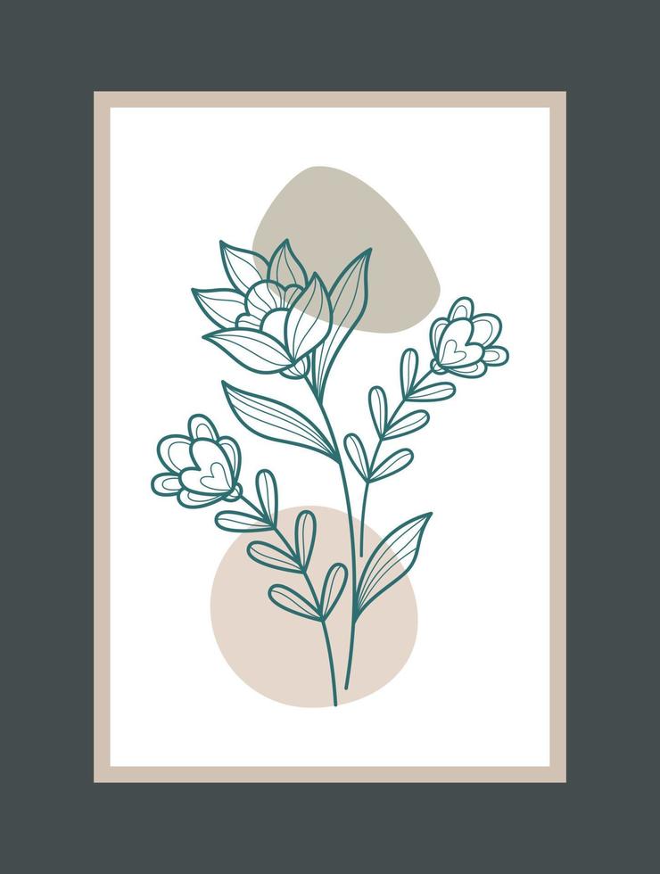Modern boho abstract trendy background design. vector