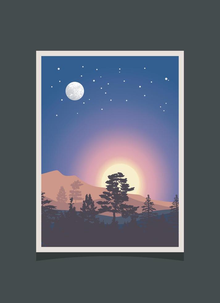 Abstract mountain painting, Abstract background, Premium Vector