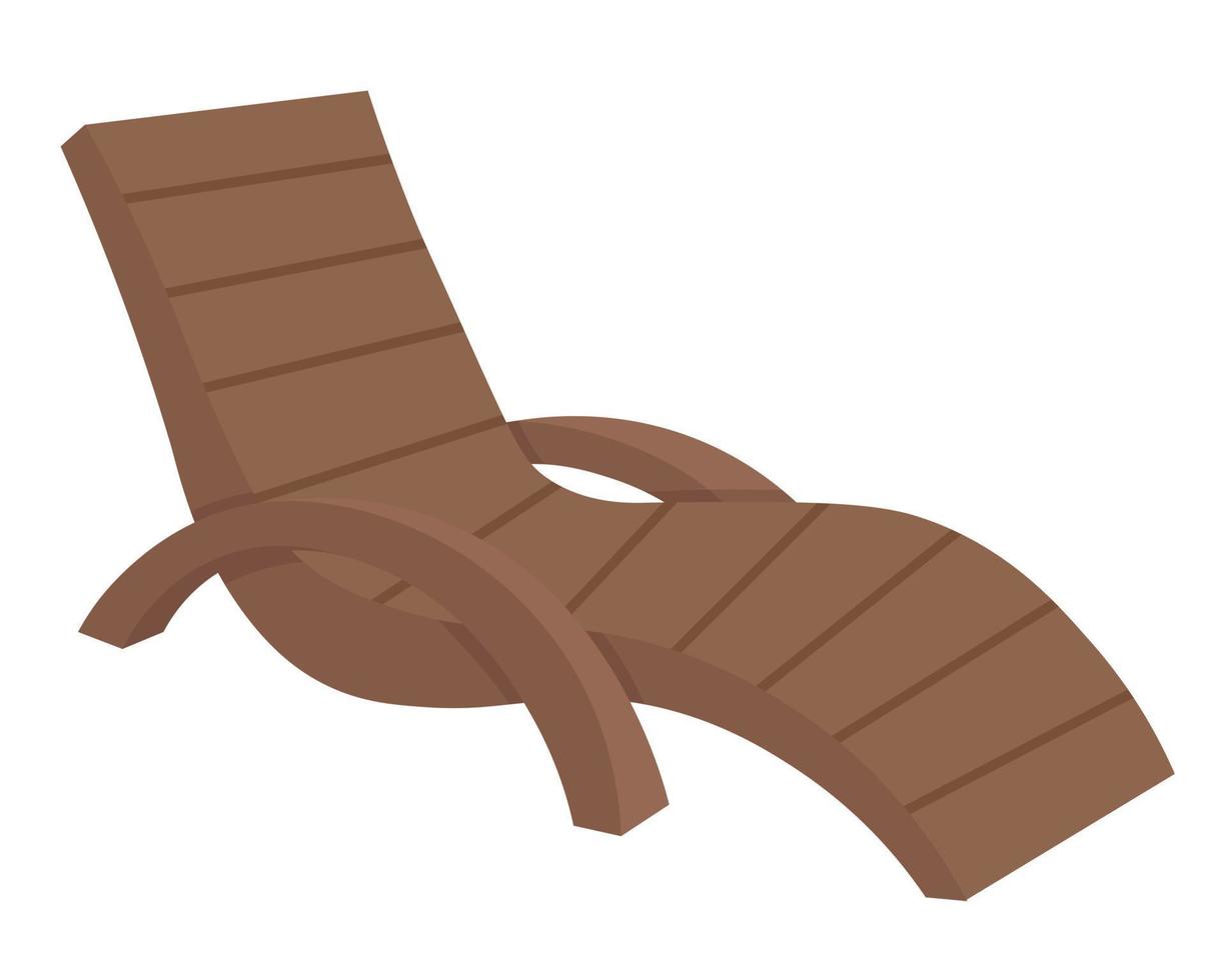 Comfortable lounge chair for sunbathing. Doodle flat clipart. All objects are repainted. vector