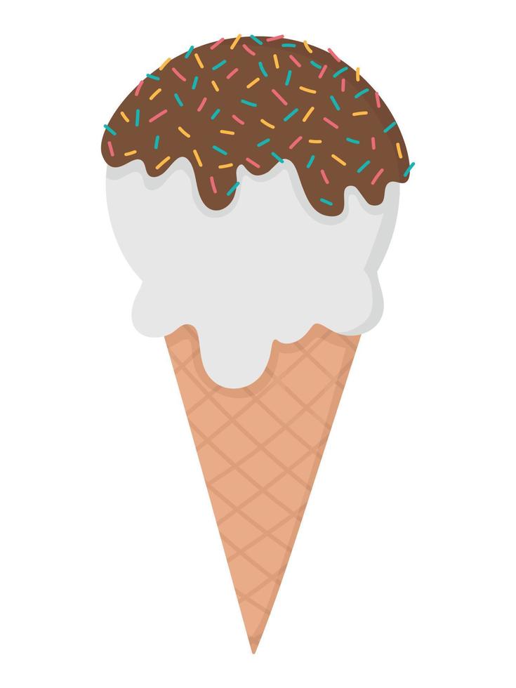 Bright pattern of ice cream. Flat doodle clipart. All objects are repainted. vector