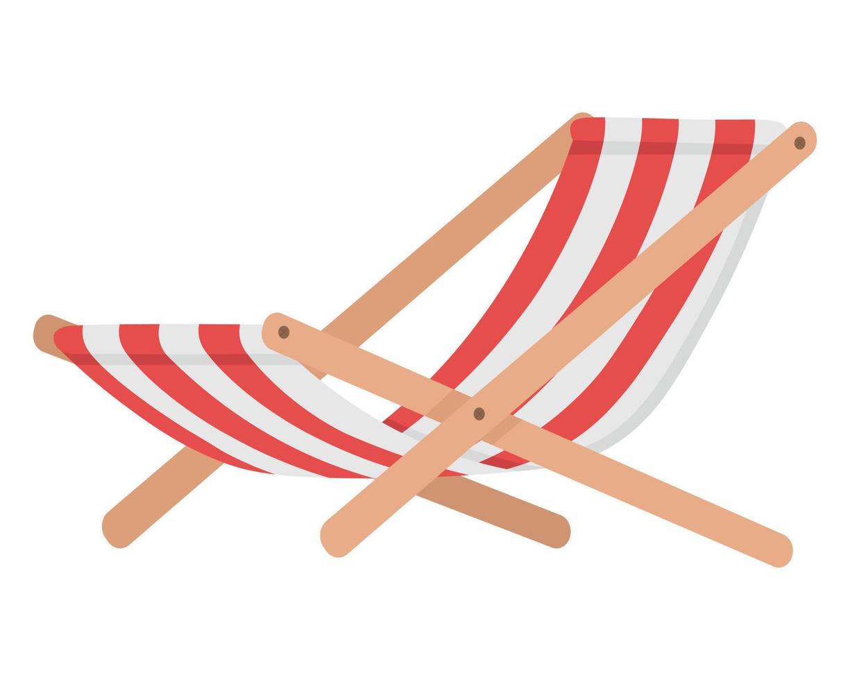 Comfortable lounge chair for sunbathing. Doodle flat clipart. All objects are repainted. vector