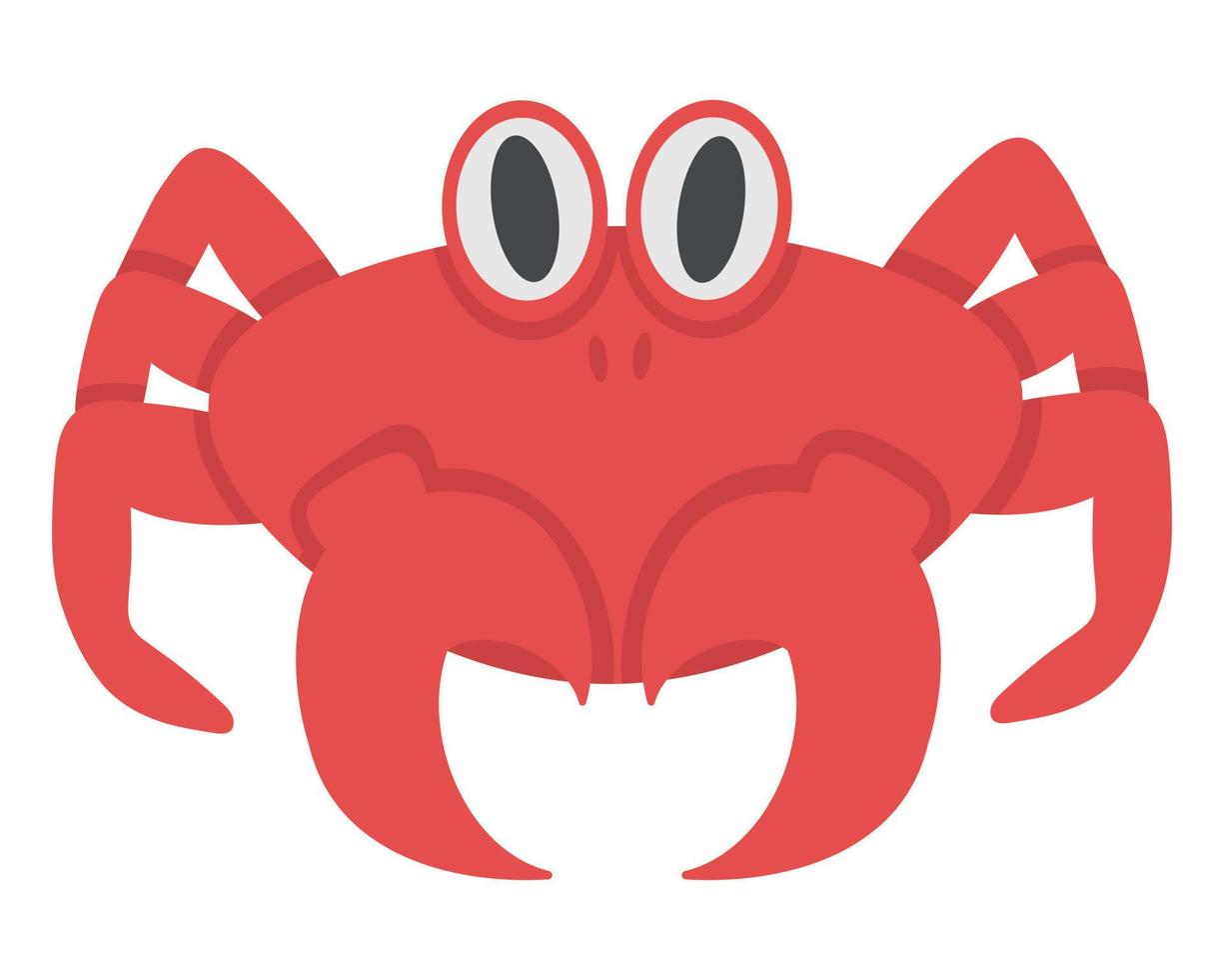 Funny cartoon crab. Doodle flat clipart. All objects are repainted. vector
