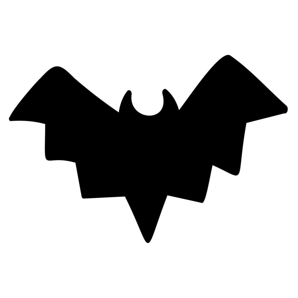 Doodle sticker with cute bat vector