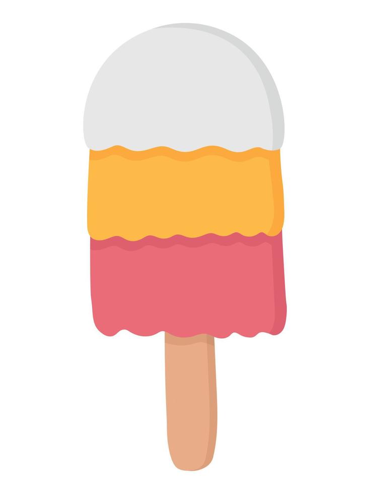 Bright pattern of ice cream. Flat doodle clipart. All objects are repainted. vector