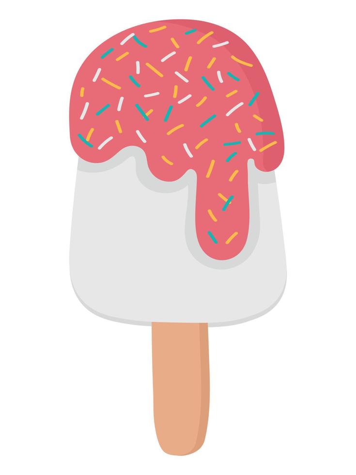 Bright pattern of ice cream. Flat doodle clipart. All objects are repainted. vector