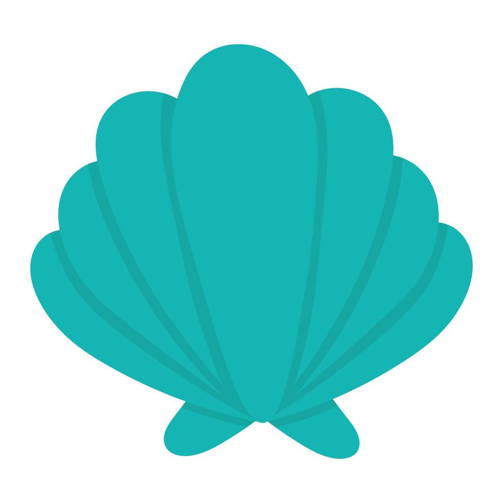 Tropical underwater shell. Doodle flat clipart. All objects are repainted. vector