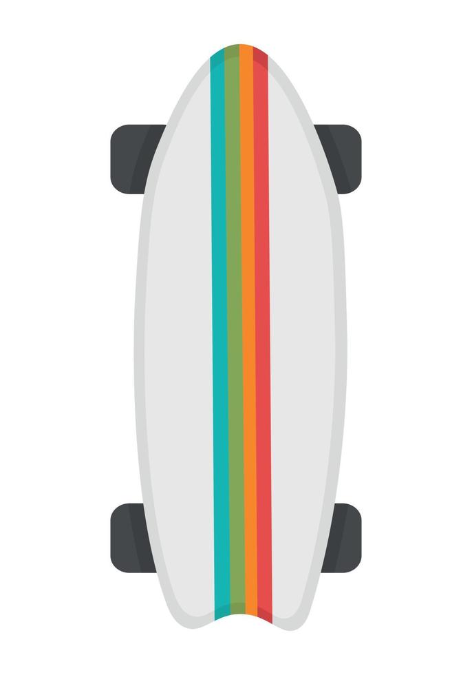 un longboard simple con un elegante patrón de pizarra. imágenes prediseñadas de garabatos planos. Todos los objetos están repintados. vector