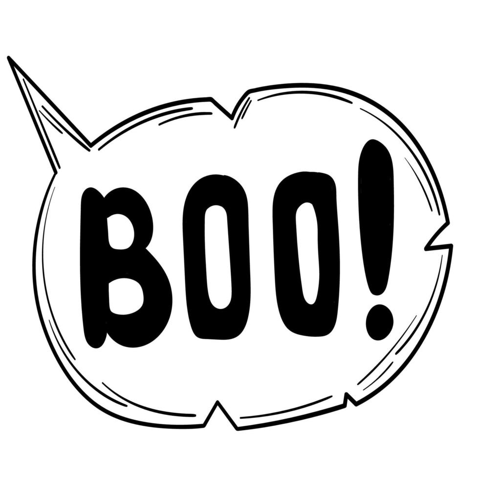 Doodle sticker lettering for halloween vector