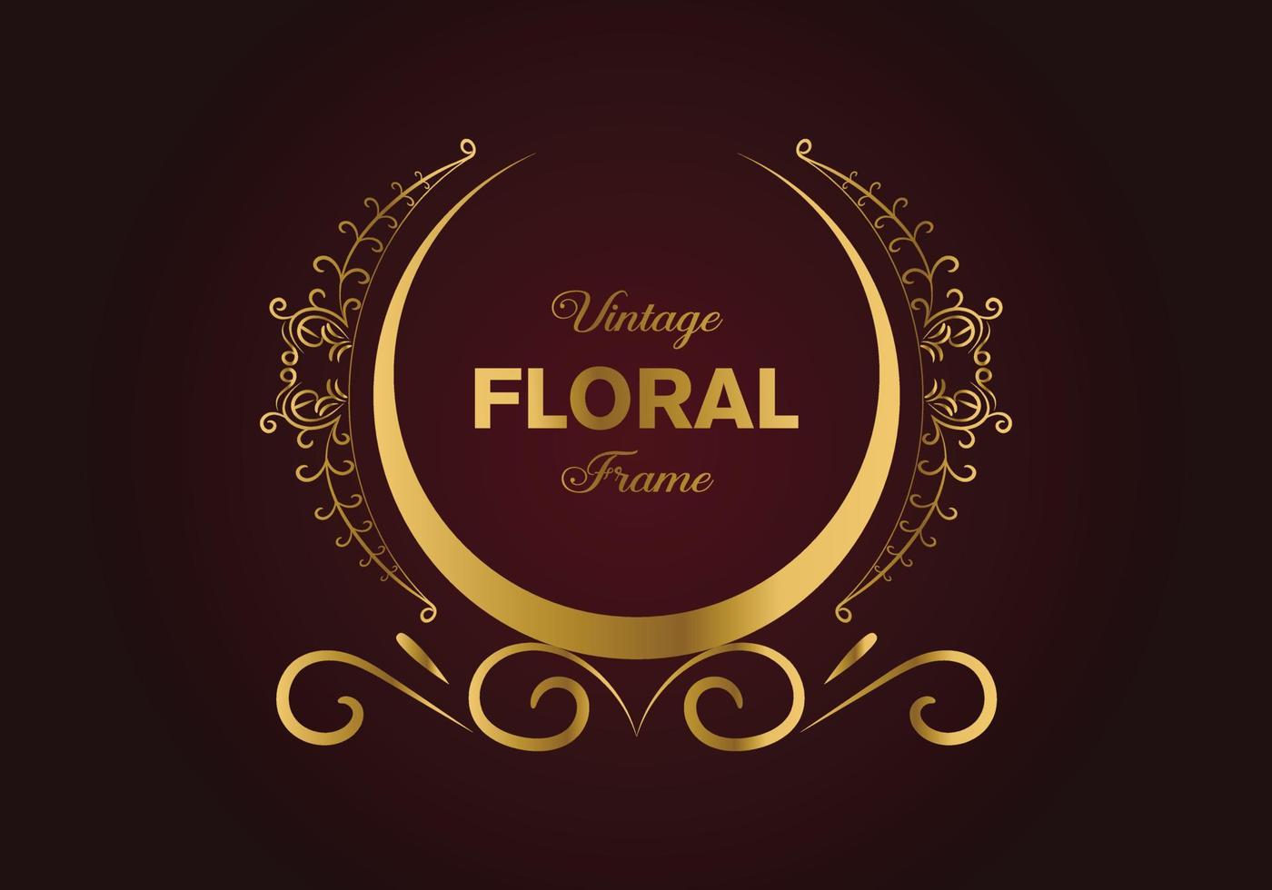 hermoso diseño de marco elegante floral dorado circular. ilustración libre. vector