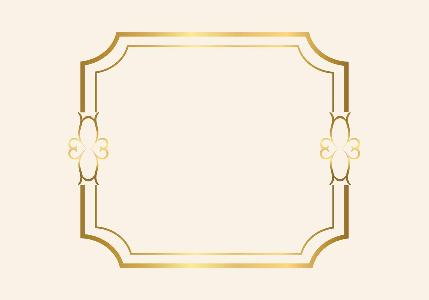 Golden double frame Vintage style design vector