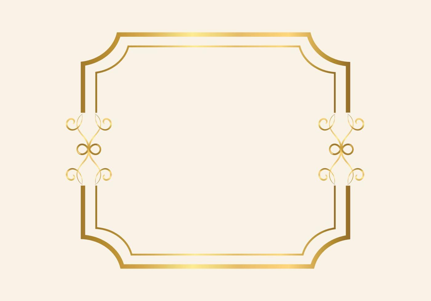 Golden double frame Vintage style design vector