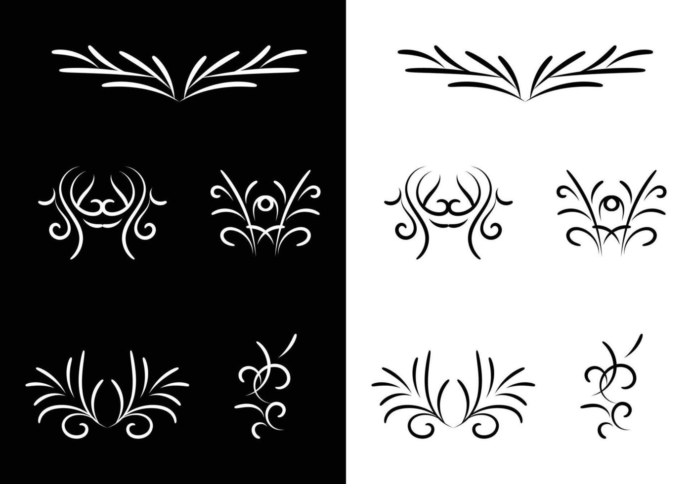 vector illustration set of border calligraphic and dividers decorative and Decorative monograms and calligraphic borders.