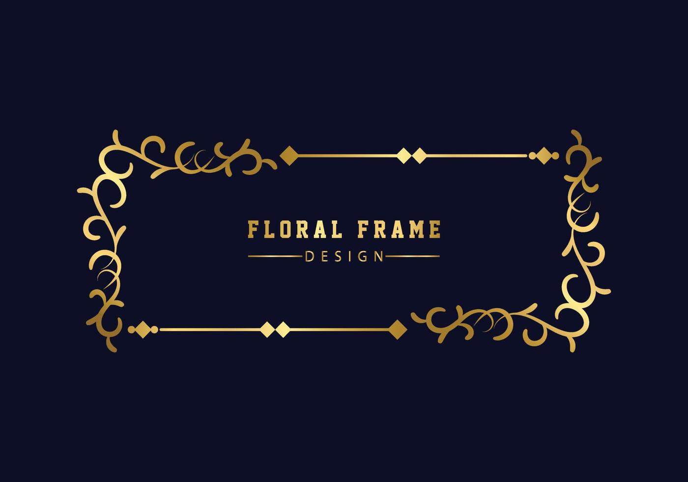 golden decorative floral luxury frame. Floral retro pattern. vector