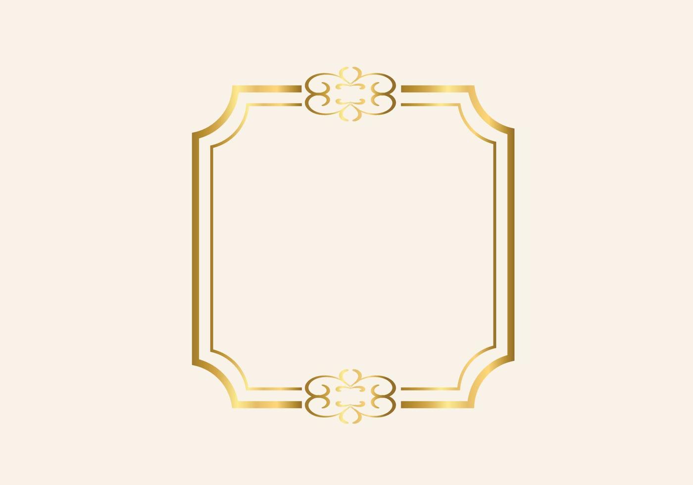 Golden double frame Vintage style design vector