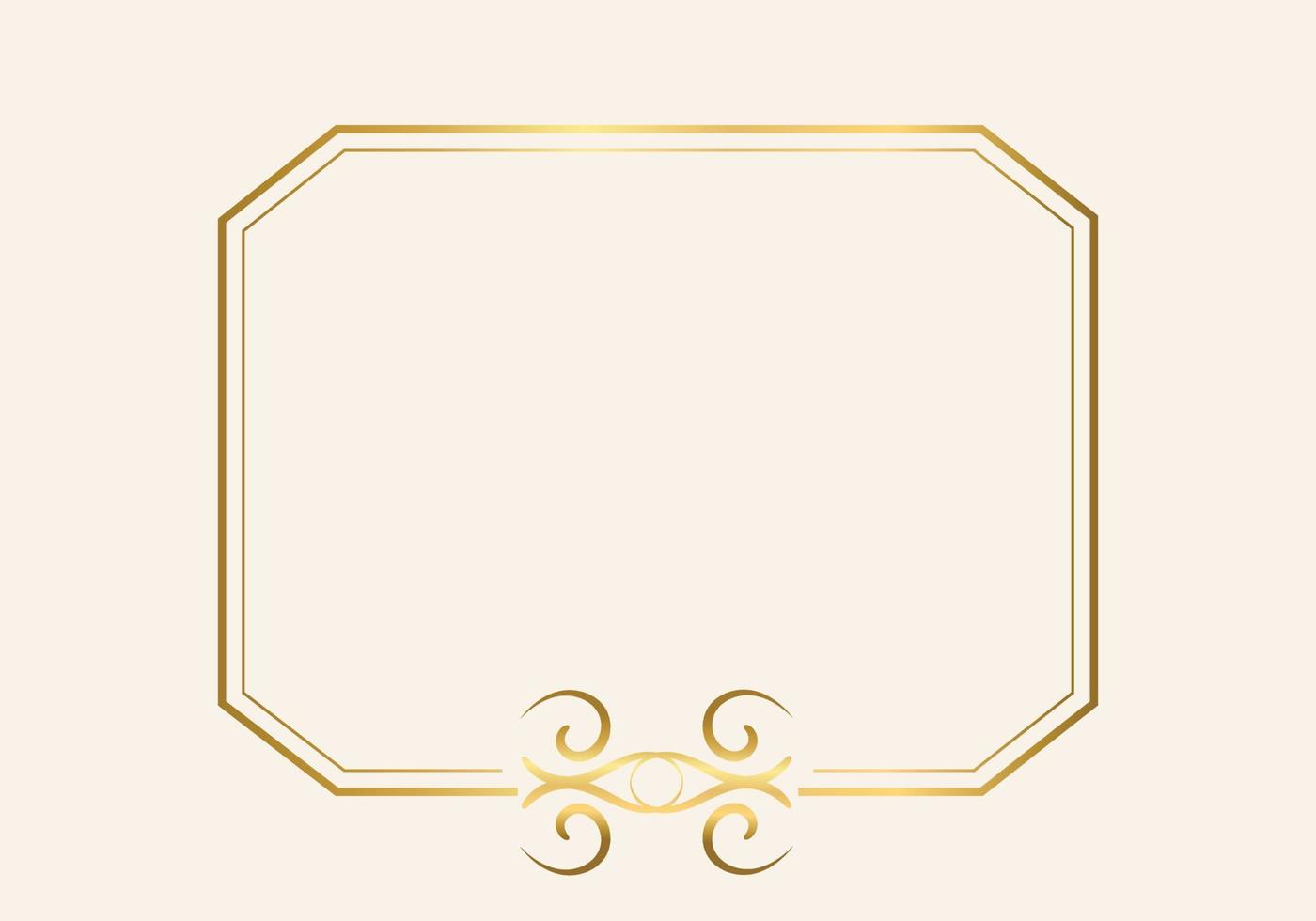 Golden double frame Vintage style design vector