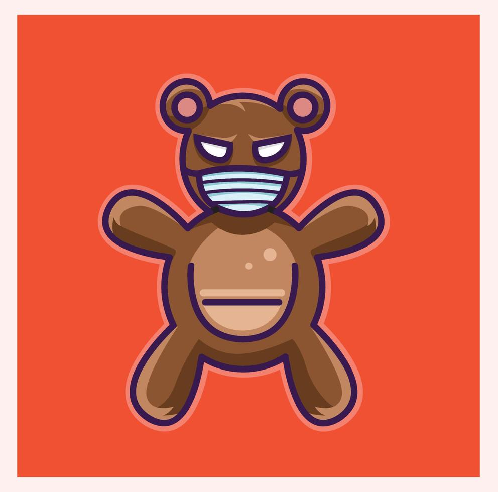 oso de peluche muñeca lindo vector diseño halloween